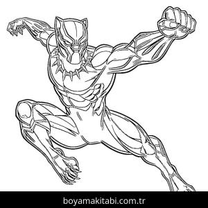 Black Panther boyama sayfası – keyifli zaman, renkli çizimler