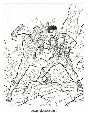 Black Panther boyama sayfası – çocuk aktivitesi, PDF indir