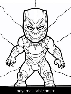 Black Panther boyama sayfası – el becerilerini geliştirir, boyama çalışması