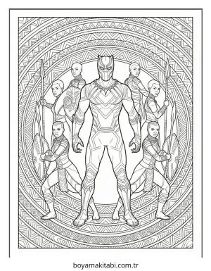 Black Panther boyama sayfası – çocuklar için, çizgi film temalı