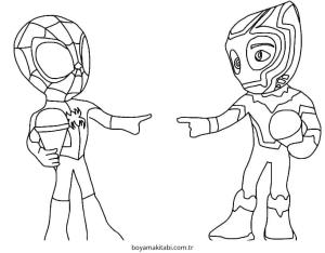 Black Panther boyama sayfası – kolay boyama, eğitici aktivite