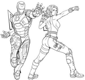 Black Widow boyama sayfası,  coloring page, Viuda Negra Y Hombre De Acero, 