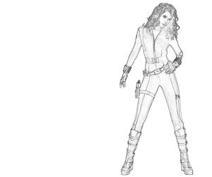 Black Widow boyama sayfası,  coloring page, Linda Viuda Negra, 