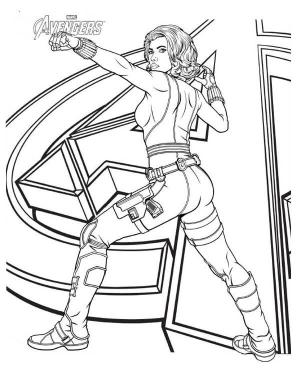 Black Widow boyama sayfası,  coloring page, Viuda Negra Peleando, 