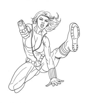 Black Widow boyama sayfası,  coloring page, Pistola De Tiro Viuda Negra, 