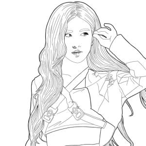 Blackpink boyama sayfası,  coloring page, Rosé Blackpink, 