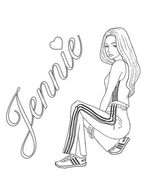 Blackpink boyama sayfası,  coloring page, Jennie Blackpink, 