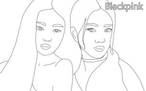 Blackpink boyama sayfası,  coloring page, Jennie ve Jisoo Blackpink, 