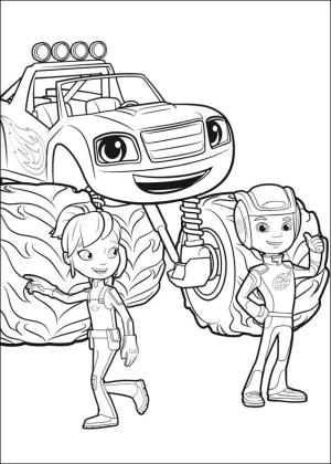 Blaze Ve Canavar Makineleri boyama sayfası,  coloring page, AJ, Gabby Ve Alev, 