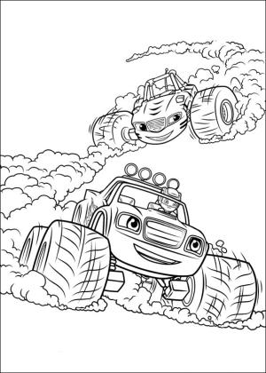 Blaze Ve Canavar Makineleri boyama sayfası,  coloring page, Çizgiler Ve Blaze Yarışı, 