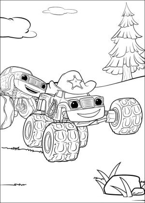 Blaze Ve Canavar Makineleri boyama sayfası,  coloring page, Turşu Ve Starla, 