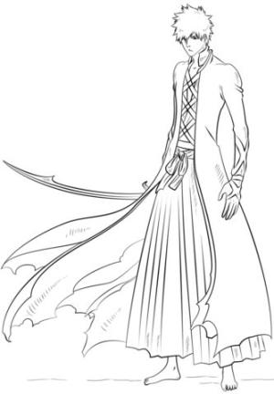 Bleach boyama sayfası,  coloring page, Soğuk Ichigo, 