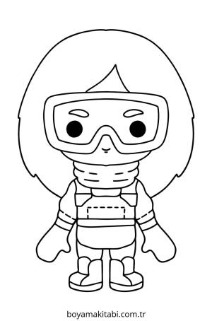 Block Style boyama sayfası – çocuklar için, çizgi film temalı