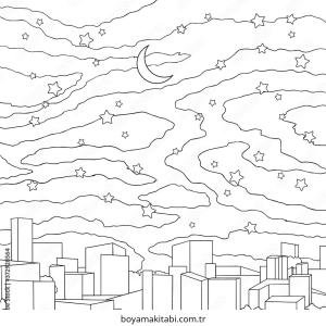 Block Style boyama sayfası – basit çizim, kolay boyama