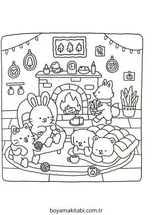 Block Style boyama sayfası – okul öncesi, evde etkinlik