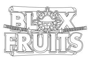 Blox Fruits boyama sayfası,  coloring page, Blox Fruits logosu, 