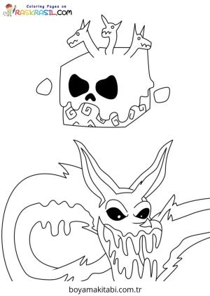 Blox Fruits boyama sayfası – basit çizim, kolay boyama