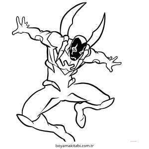 Blue Beetle boyama sayfası – sevimli karakter, sanatsal çalışma