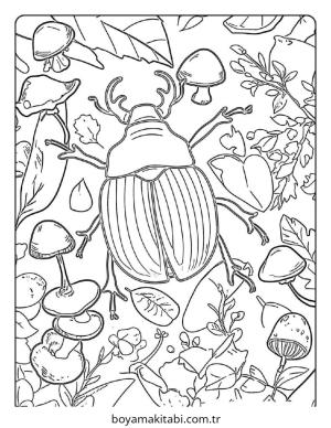 Blue Beetle boyama sayfası – renkli çizimler, okul öncesi