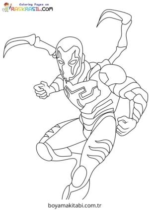 Blue Beetle boyama sayfası – boyama çalışması, yaratıcılığı geliştirir