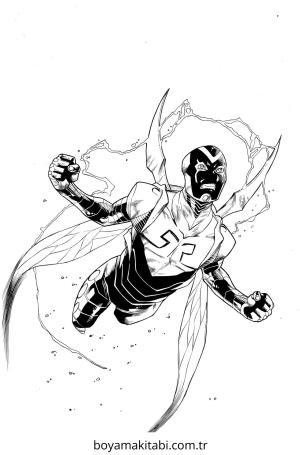 Blue Beetle boyama sayfası – sanatsal çalışma, çocuklar için