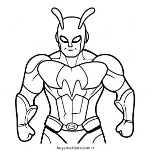 Blue Beetle boyama sayfası – sevimli karakter, sanatsal çalışma