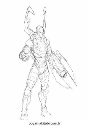 Blue Beetle boyama sayfası – yaratıcılık, eğlenceli etkinlik