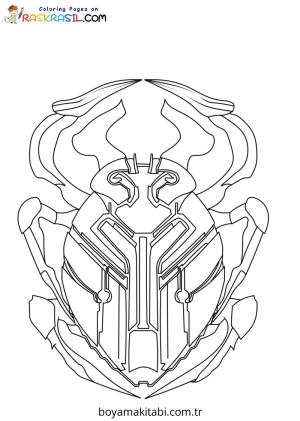 Blue Beetle boyama sayfası – eğlenceli etkinlik, el becerilerini geliştirir