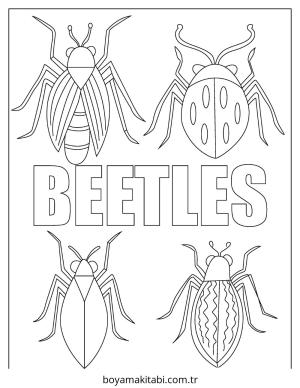 Blue Beetle boyama sayfası – okul öncesi, evde etkinlik