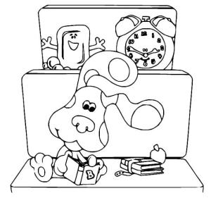 Blue’s Clues boyama sayfası,  coloring page, Blue öğreniyor, 