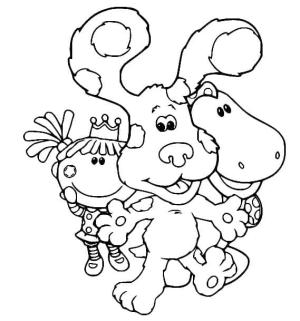 Blue’s Clues boyama sayfası,  coloring page, Frederica ve Roary ile Blue, 