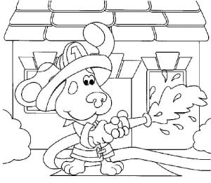 Blue’s Clues boyama sayfası,  coloring page, İtfaiyeci Blue, 