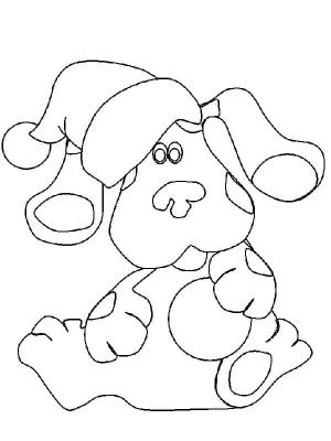 Blue’s Clues boyama sayfası,  coloring page, Blue ve Noel Baba şapkası, 