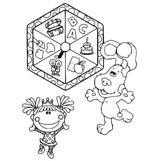 Blue’s Clues boyama sayfası,  coloring page, Blue ve ödül çarkı, 