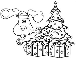 Blue’s Clues boyama sayfası,  coloring page, Noel’de Blue, 