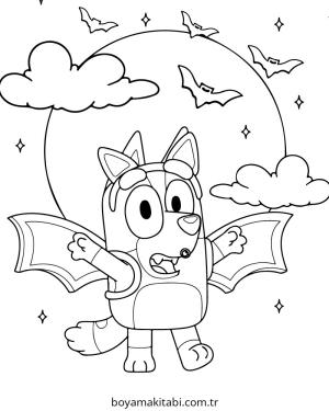 Bluey boyama sayfası – çocuklar için, çizgi film temalı
