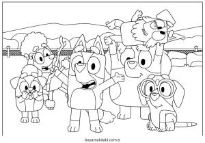 Bluey boyama sayfası – yaratıcılık, eğlenceli etkinlik