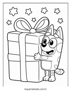Bluey boyama sayfası – sevimli karakter, sanatsal çalışma