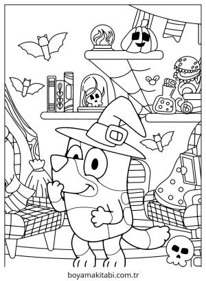 Bluey boyama sayfası – PDF indir, sevimli karakter