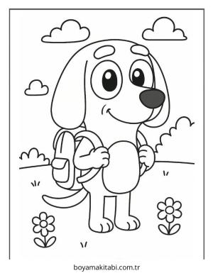 Bluey boyama sayfası – eğitici aktivite, yaratıcılık