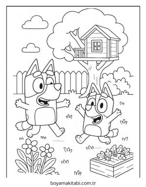 Bluey boyama sayfası – boyama etkinliği, çocuk aktivitesi
