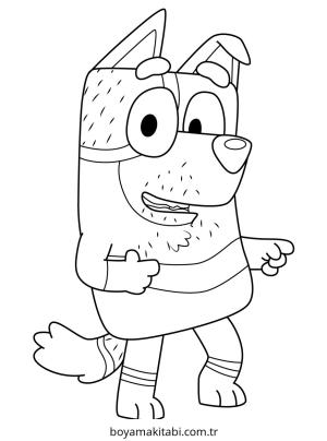 Bluey boyama sayfası – renkli çizimler, okul öncesi