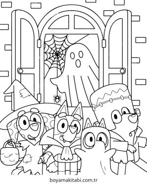 Bluey boyama sayfası – eğlenceli etkinlik, el becerilerini geliştirir