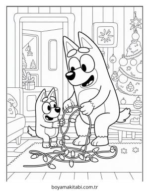 Bluey boyama sayfası – yaratıcılığı geliştirir, keyifli zaman
