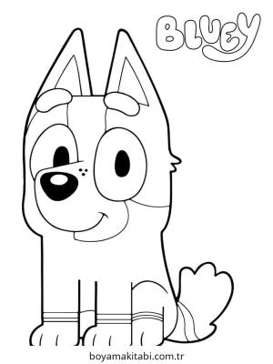 Bluey boyama sayfası – sanatsal çalışma, çocuklar için