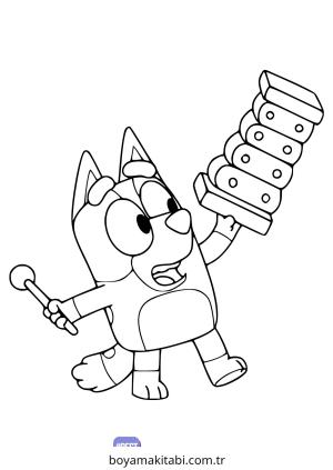 Bluey boyama sayfası – boyama çalışması, yaratıcılığı geliştirir
