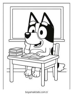 Bluey boyama sayfası – sevimli karakter, sanatsal çalışma