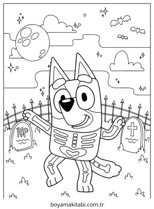 Bluey boyama sayfası – kolay boyama, eğitici aktivite
