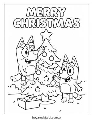 Bluey boyama sayfası – sanatsal çalışma, çocuklar için