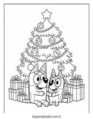 Bluey boyama sayfası – kolay boyama, eğitici aktivite